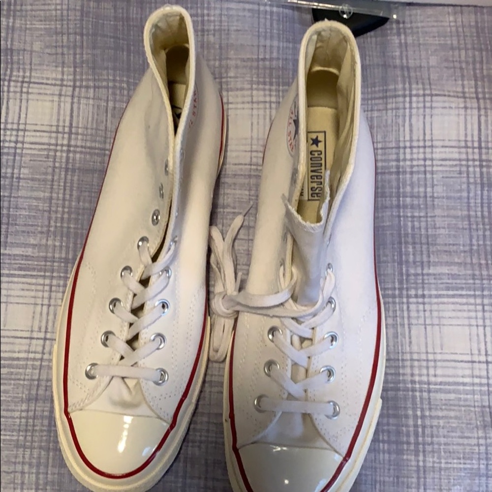 White converse high top sneakers